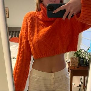 zara turtleneck cropped sweater